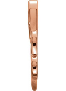 14K White Gold Double Heart Slide Pendant