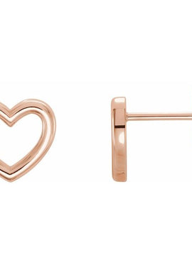 14K Yellow Gold Heart Earrings