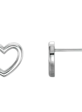 14K Yellow Gold Heart Earrings