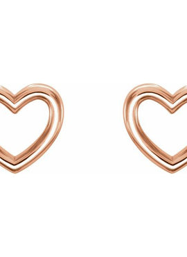14K Yellow Gold Heart Earrings