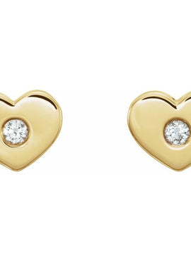 14K White Gold .06 CTW Natural Diamond Heart Earrings