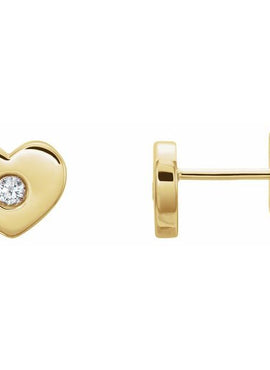 14K White Gold .06 CTW Natural Diamond Heart Earrings