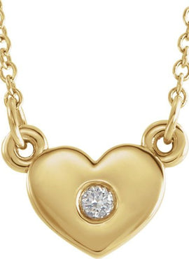 14K White Gold .03 CTW Natural Diamond Heart 16