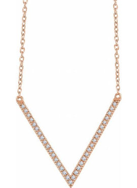 14K Yellow Gold 1/6 CTW Natural Diamond V 16-18