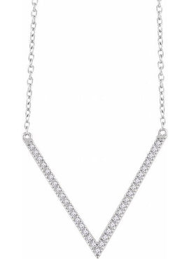14K Yellow Gold 1/6 CTW Natural Diamond V 16-18