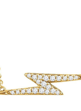 14K Yellow Gold 1/8 CTW Natural Diamond Lightning Bolt 16-18