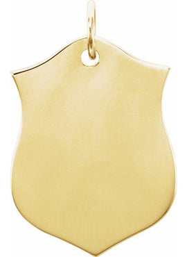 Sterling Silver Engravable Shield Pendant