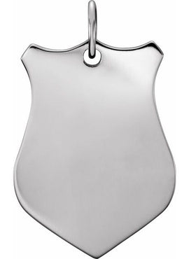 14K Rose Gold Engravable Sheild Pendant