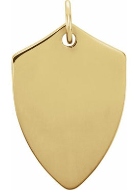 Sterling Silver Engravable Shield Pendant