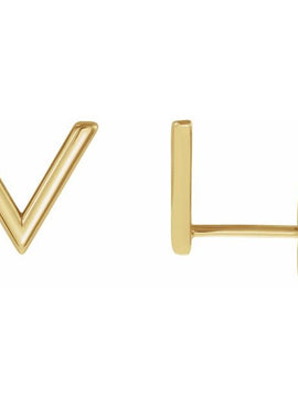 14K White Gold Geometric Earrings