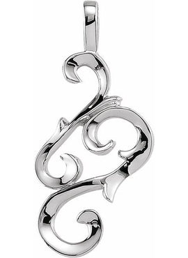 14K White Gold 28x14 mm Freeform Pendant Mounting