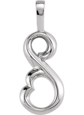 14K White Gold Freeform Pendant