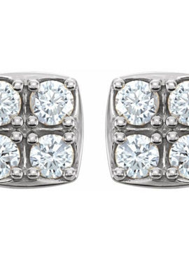 14K White Gold 1/2 CTW Natural Diamond Earrings