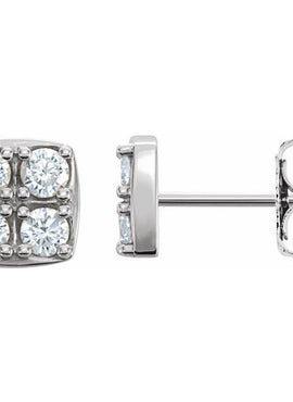 14K White Gold 1/2 CTW Natural Diamond Earrings