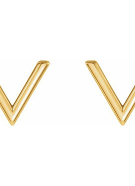 14K White Gold Geometric Earrings