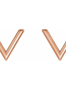 14K White Gold Geometric Earrings