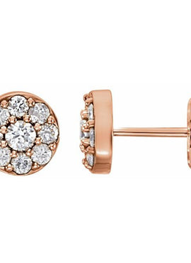 14K Rose Gold 3/8 CTW Natural Diamond Earrings