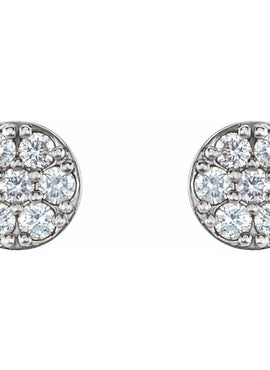 14K White Gold 3/8 CTW Natural Diamond Cluster Earrings