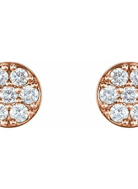 14K White Gold 3/8 CTW Natural Diamond Cluster Earrings