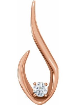 14K White Gold 1/10 CTW Natural Diamond Freeform Pendant
