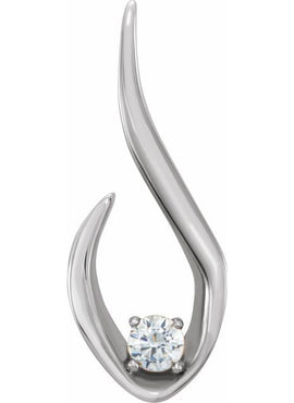 14K White Gold 1/10 CTW Natural Diamond Freeform Pendant