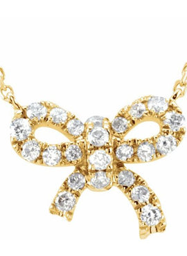 14K White Gold 1/6 CTW Natural Diamond Bow 18