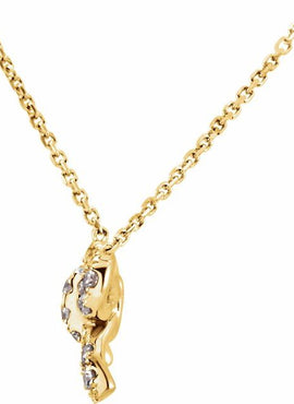 14K White Gold 1/6 CTW Natural Diamond Bow 18