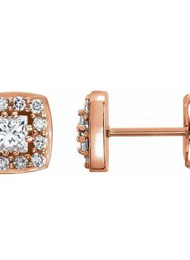 14K White Gold 1/2 CTW Natural Diamond Earrings