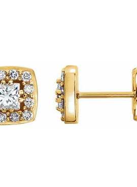14K White Gold 1/2 CTW Natural Diamond Earrings