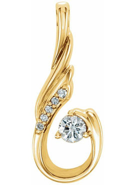 14K White Gold 1/10 CTW Natural Diamond Pendant