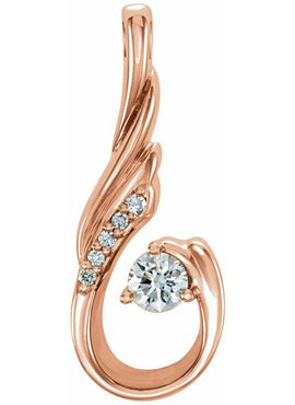 14K White Gold 1/10 CTW Natural Diamond Pendant