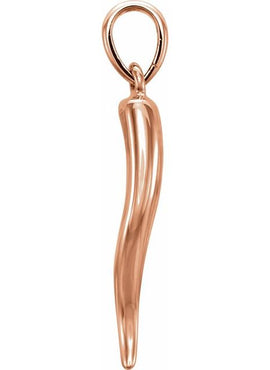 14K Yellow Gold Italian Horn Pendant