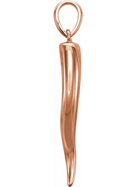 14K Yellow Gold Italian Horn Pendant