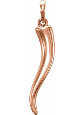 14K Yellow Gold Italian Horn Pendant