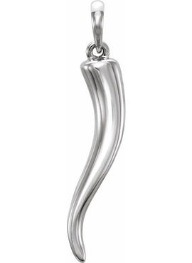 14K Yellow Gold Italian Horn Pendant