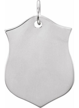 Sterling Silver Engravable Shield Pendant