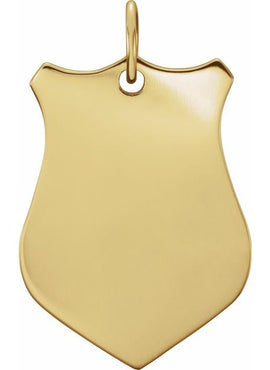 14K Rose Gold Engravable Sheild Pendant