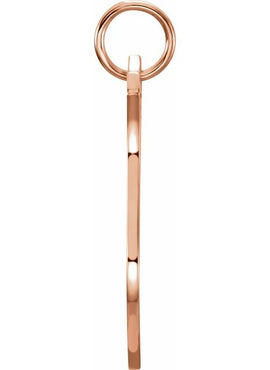 14K Rose Gold Engravable Sheild Pendant