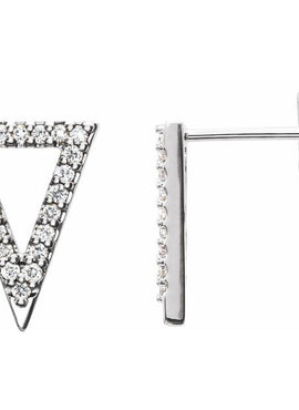 Platinum 1/4 CTW Natural Diamond Triangle Earrings