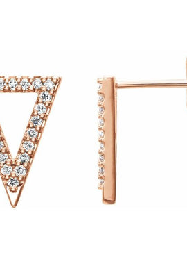 Platinum 1/4 CTW Natural Diamond Triangle Earrings