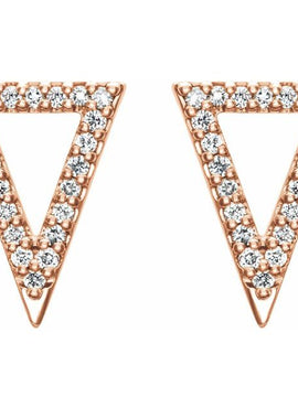 Platinum 1/4 CTW Natural Diamond Triangle Earrings
