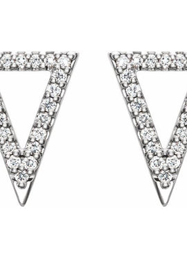 Platinum 1/4 CTW Natural Diamond Triangle Earrings