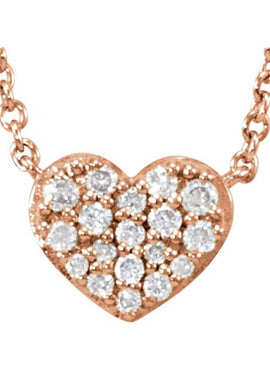 14K Rose Gold 1/10 CTW Natural Diamond Heart 18