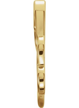 14K White Gold Double Heart Slide Pendant
