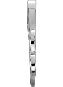 14K White Gold Double Heart Slide Pendant
