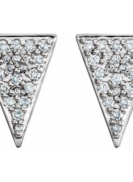 Sterling Silver 1/3 CTW Natural Diamond Triangle Earrings