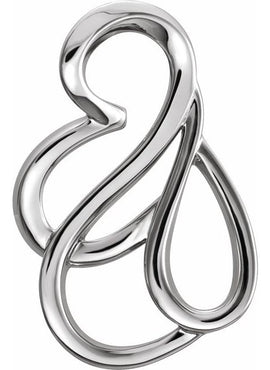14K White Gold Freeform Slide Pendant