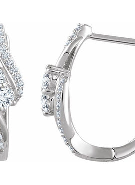 14K White Gold 5/8 CTW Natural Diamond Earrings