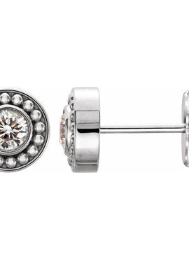 14K White Gold 1/5 CTW Natural Diamond Beaded Earrings