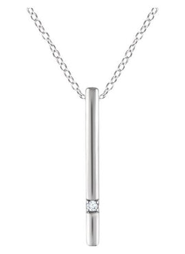 14K Yellow Gold .015 CT Natural Diamond Bar 16-18